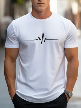 Creative Print Men's Fashionable Summer Crew Neck Short Sleeve Sports T-shirt, Comfortable And Versatile 5