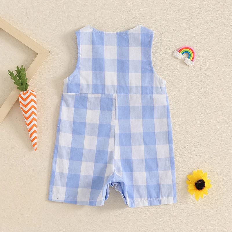 Salopette pasquale per neonato e ragazza, ricamo carota, senza