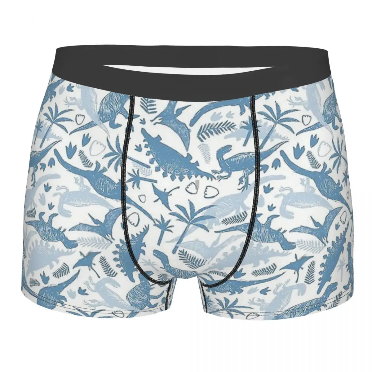 

Dinosaurs Blue Hawaii Men Boxer Briefs Skeleton Skull Bone Highly Breathable Underwear High Quality Print Shorts Birthday Gifts