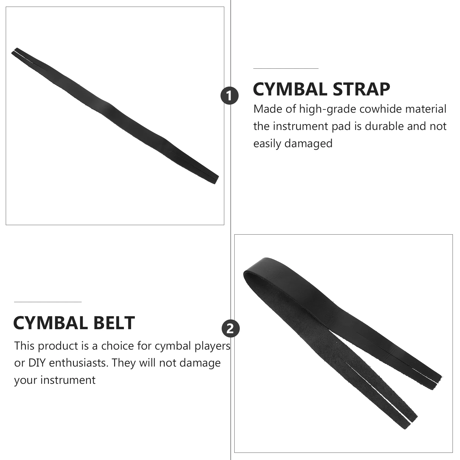 Cymbal Sound Hole Belt Pads Portable Accessory Watch Straps Black Cowhide Supply