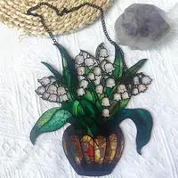 Outdoor Sun Catcher Flower Window Catcher Wall Art Decor Sun Catcher With Chain Floral Sign For Outdoor Porch Kitchen Garden 2