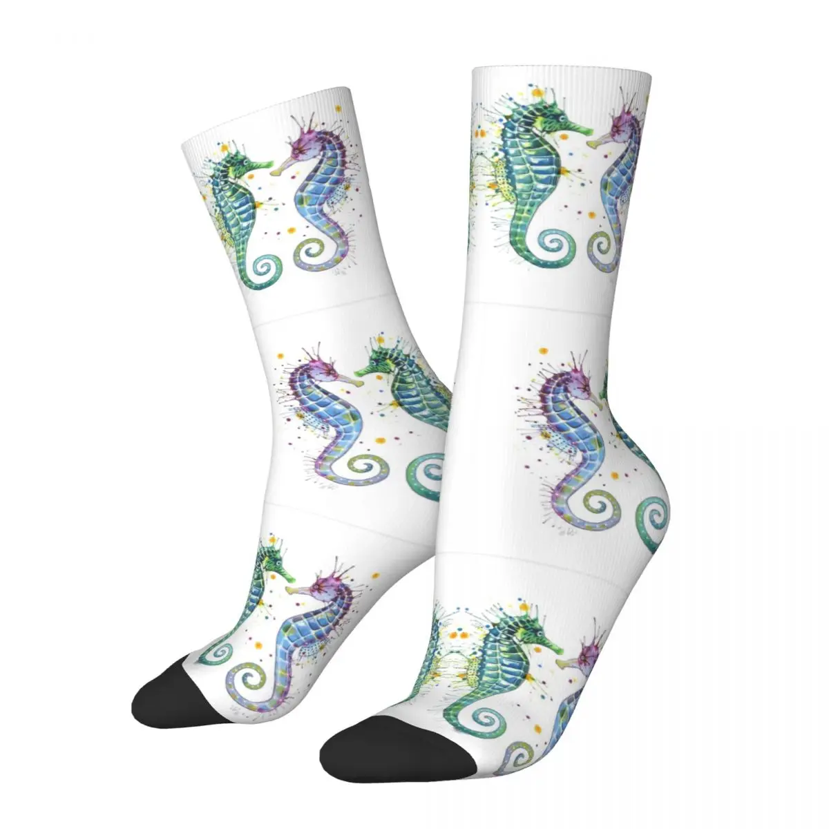 

New Male Men Socks Crazy Guardians Of The Sea Seahorse Sock Polyester Sport Women's Socks Spring Summer Autumn Winter