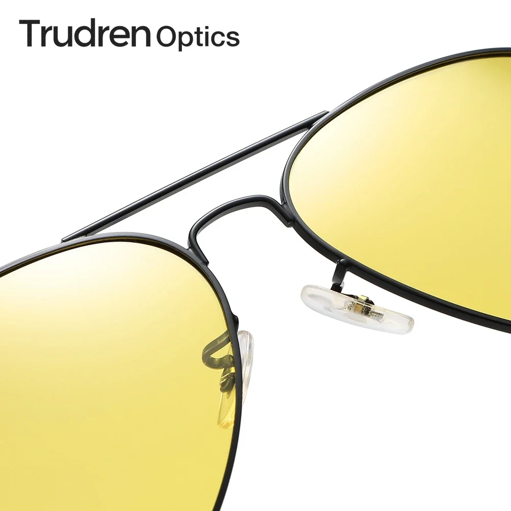 Trudren Unisex Pilot Day and Night Driving Glasses Photochromic Brown Sunglasses Womens Aviation Transition Glass RB3025