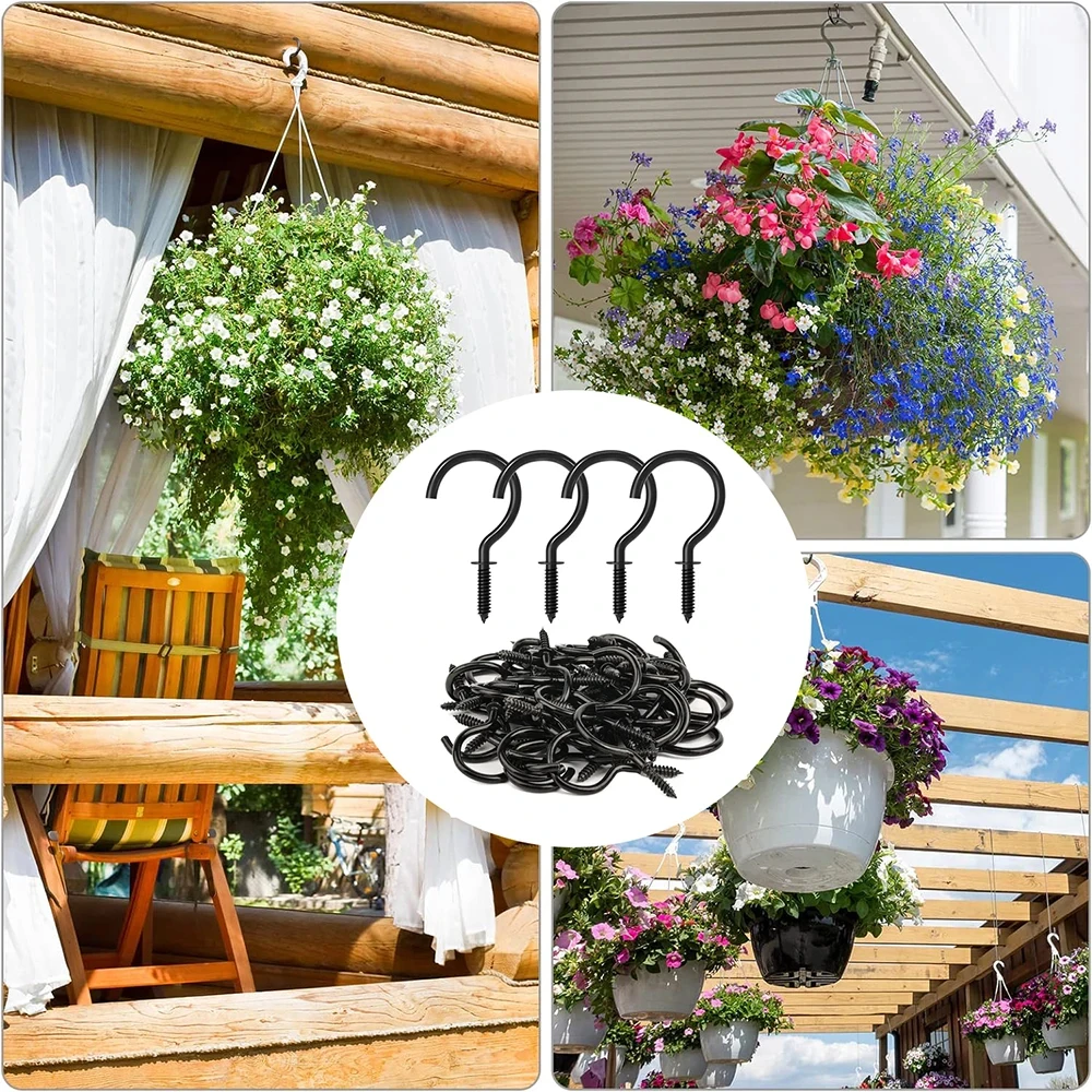 20/40 PC Screw Hooks Indoors Outdoors Hanging Plants Led Party Lights Garage Wind Chimes Heavy Duty Hanger Ceiling Cup Hooks multi purpose hooks metal hook