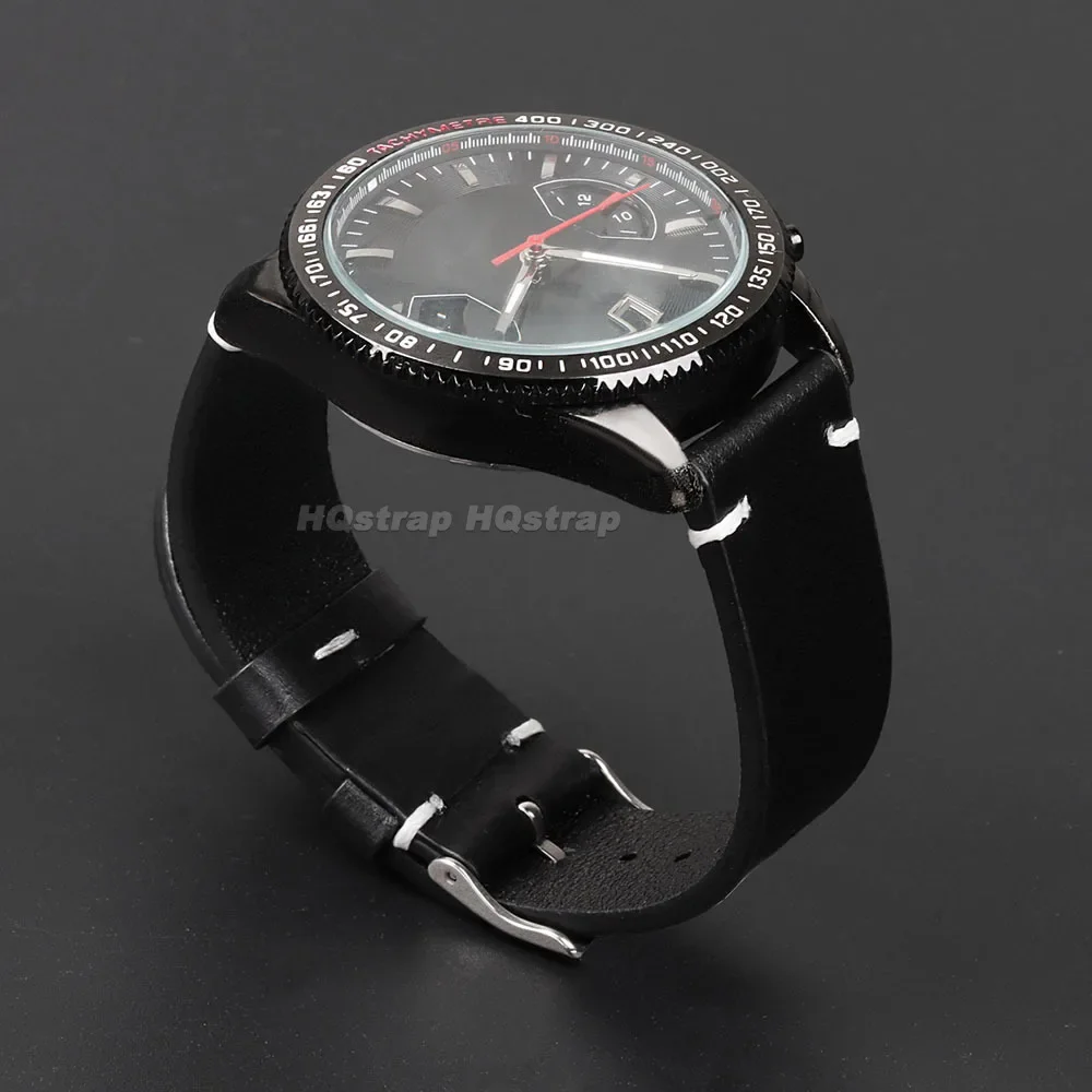 Premium Retro Oil Wax Leather Sport Watch Strap - Waterproof Quick Release Calfskin Wristband