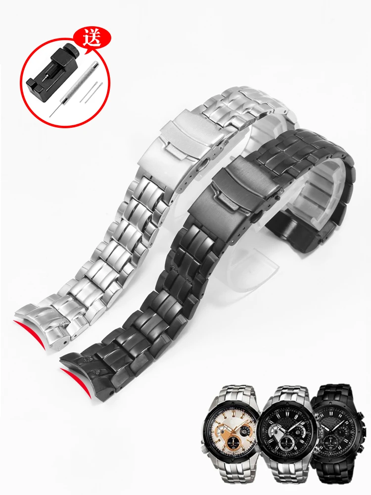 

Stainless steel watch strap adapts EF-535 steel band curved stainless steel bracelet men's 22mm