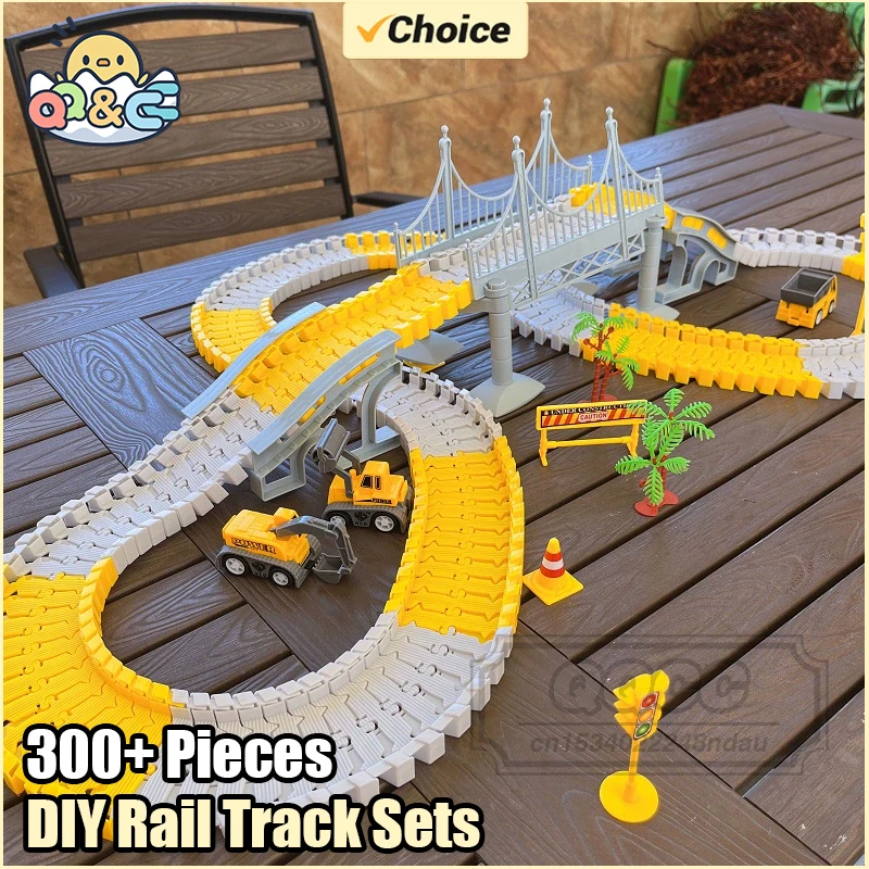 Flexible Curved Rail Track Sets Toy Train Play Game
