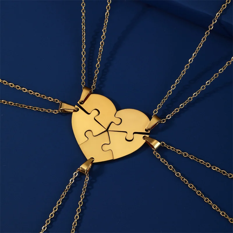 Herzförmige Anhänger-Halskette für Frauen und Mädchen, Edelstahl-Halsketten, Kette für Liebende, Freundschaft, personalisierte Familien-Geschenke, beste Geschenke
