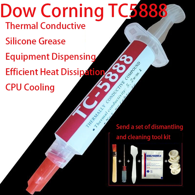 미국 다우 코닝 TC-5888 열 전도성 실리콘 그리스, CPU 열 노트북, 높은 열 전도성 실리콘 그리스