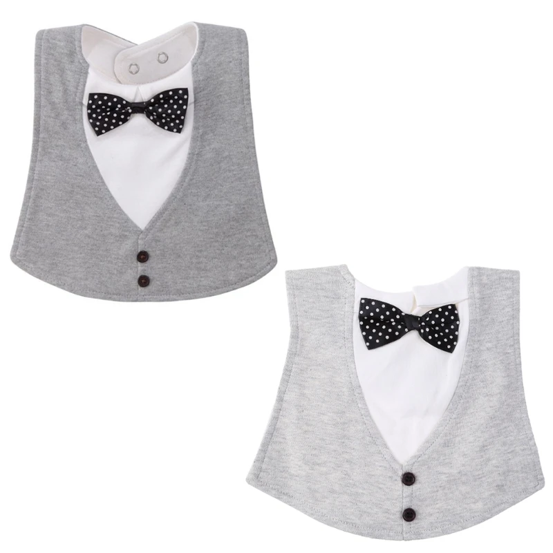 

RIRI Cute Baby Bib Tux Bow Tie Saliva Towel Absorption Bandana Bibs Burp Cloths Soft and Absorbent Cotton Made