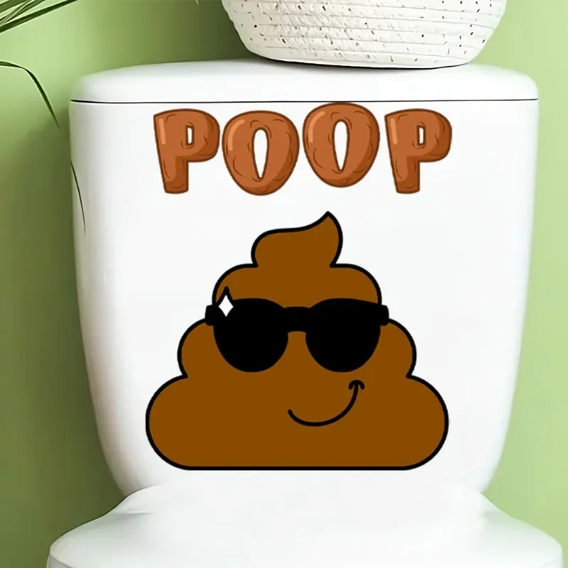 Poop Funny Creative Wc Waterproof Sticker Pvc Self-adhesive Decorative for Home Bathroom Toilet Accessories Home Decoration