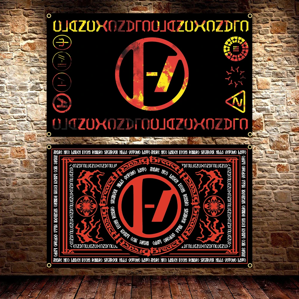 T-Twenty-One Pilots Decorative Polyester Band Flag Tapestry - Room Decor Banner