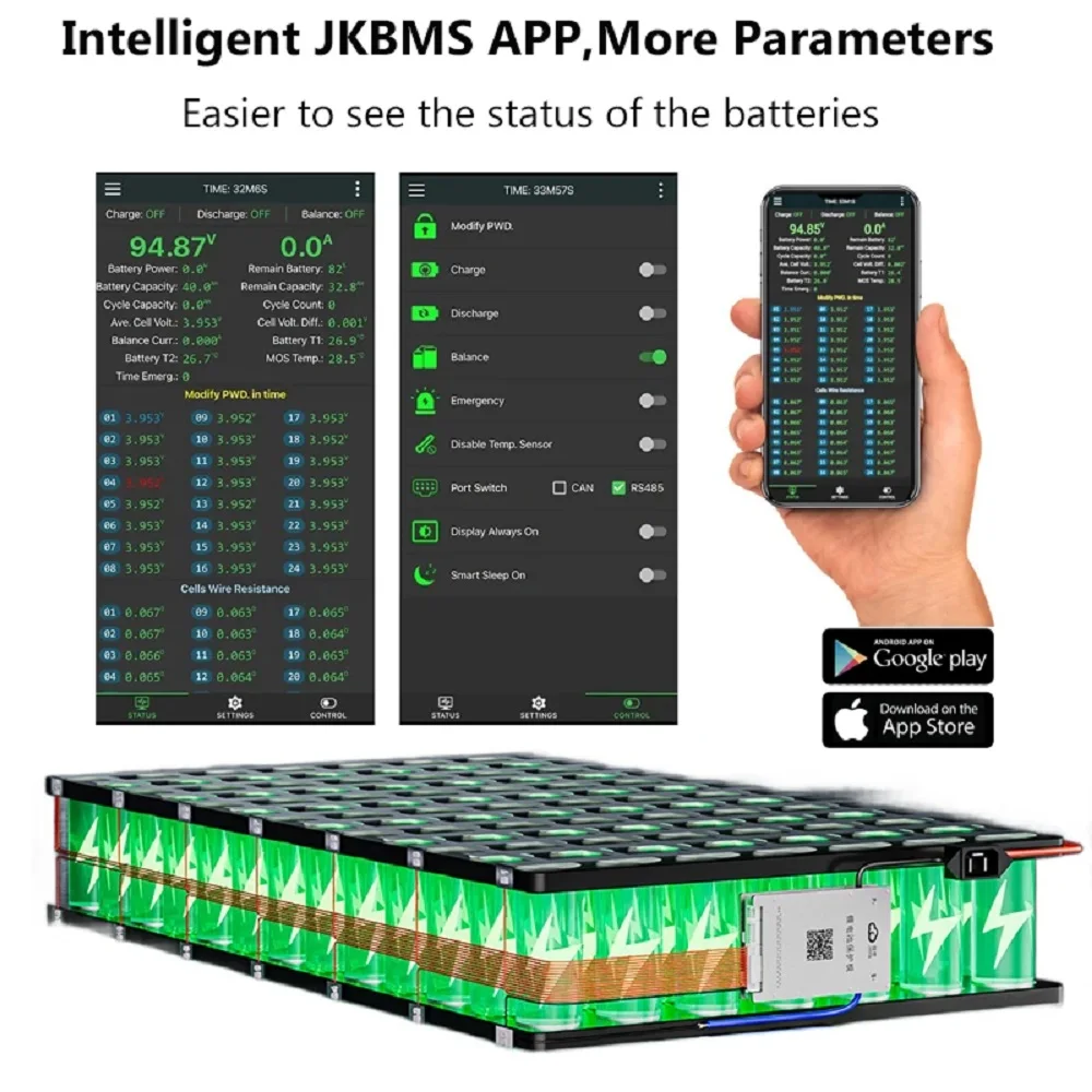 JIKONG BMS JK-B2A24S30P-HC V19 Smart JKBMS 24V 48V Mit 2A Aktiver Balanceierung 300A für Lifepo4 Li-Ionen LTO Batterie-Ausgleichsschutz – Detail 5