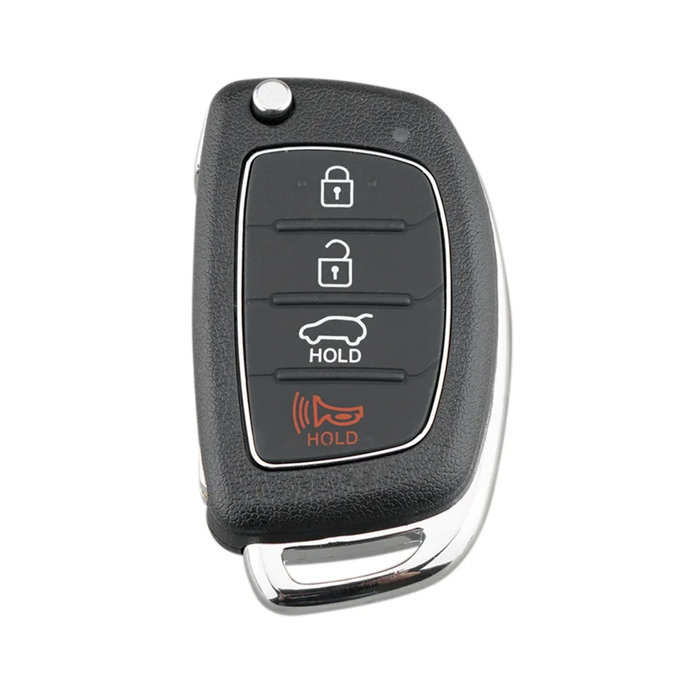 4 Button Black Key Fob Cover for Hyundai Vehicles