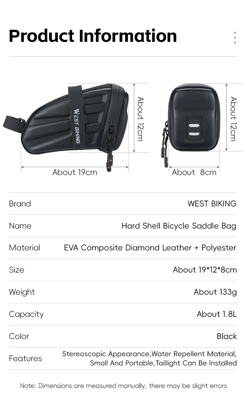 WEST RADFAHREN Fahrrad Sattel Tasche Wasserdichte Mountainbike Sattel Lagerung Sitz Hinten Werkzeug Tasche Tasche Sattel Radfahren MTB Zubehör – Detail 3