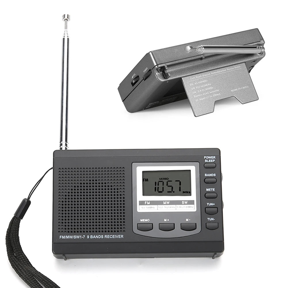 Portable Mini Radios FM/MW/SW Receiver with Digital Alarm Clock FM Radio Receiver Radio Portable Radio Stereo Speaker