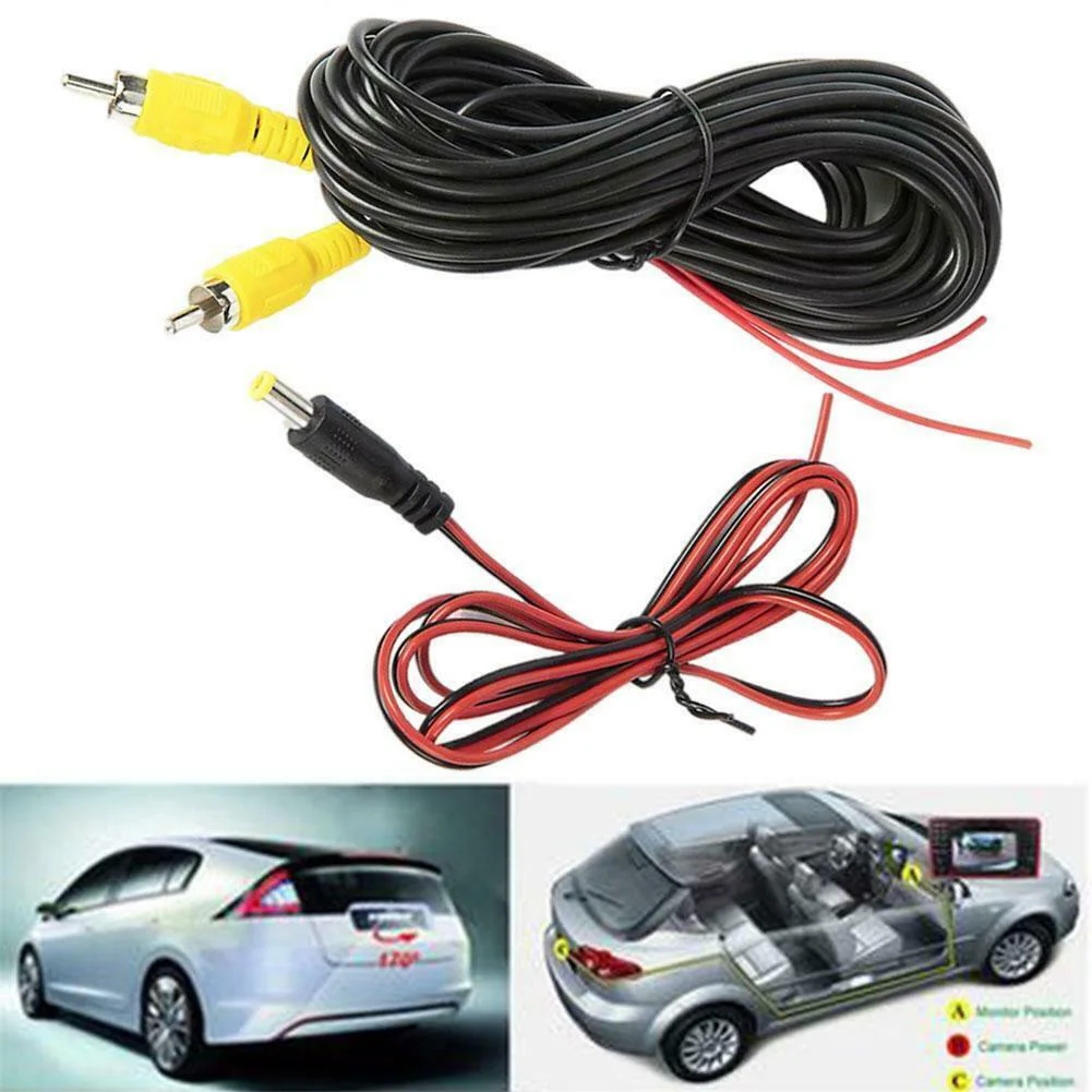 Cavo RCA 6m per Telecamera di Retromarcia, Estensione RCA con Doppia Schermatura, Connettori Nichelati Cavo di Alimentazione per Monitor e Telecamere di Retromarcia, Ideale per Sistemi Audio/Video