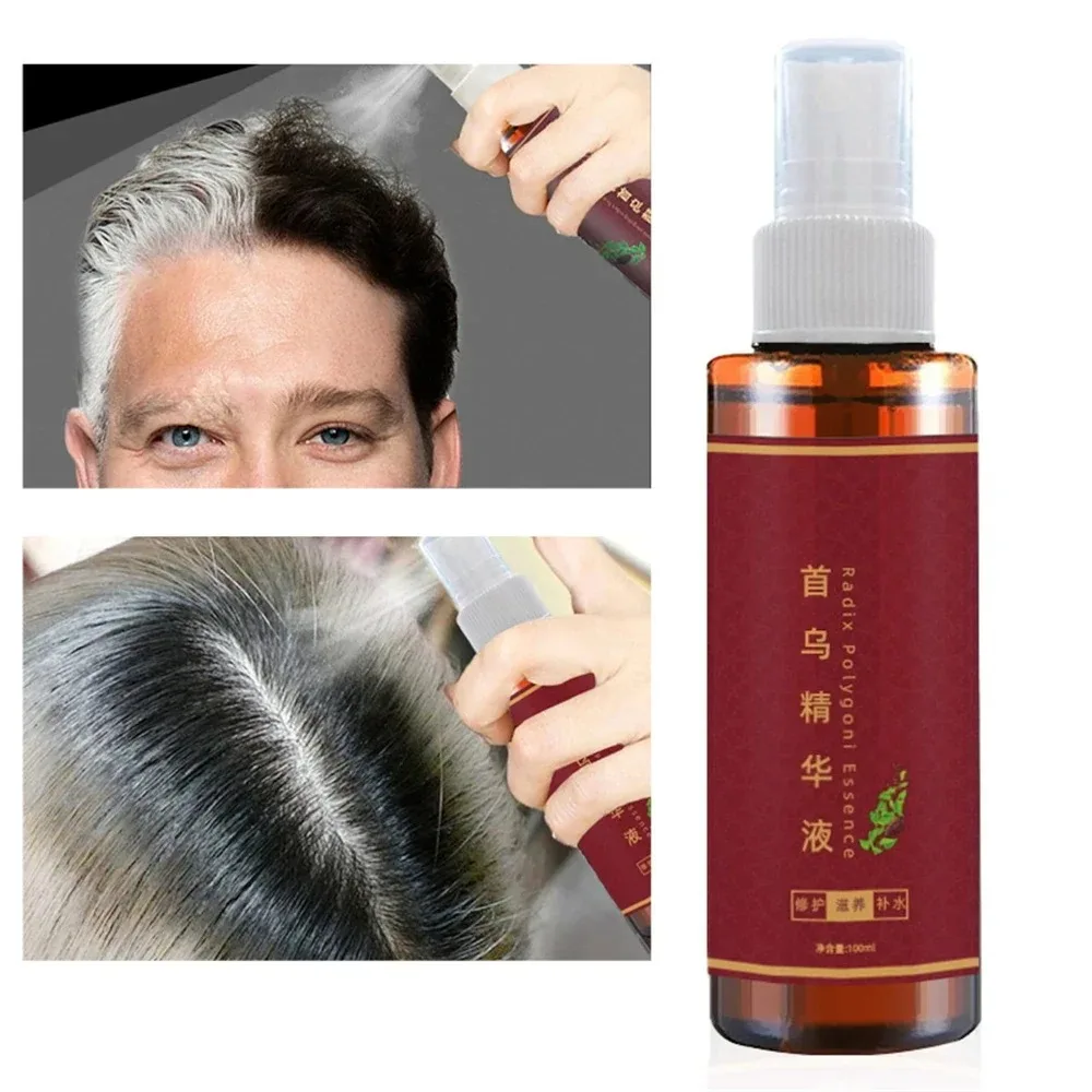 1PCS Gray White Hair Treatment Spray White To Black Natural Darkening Color Repair Shampoo Anti Loss Hair Care Essence Women Men