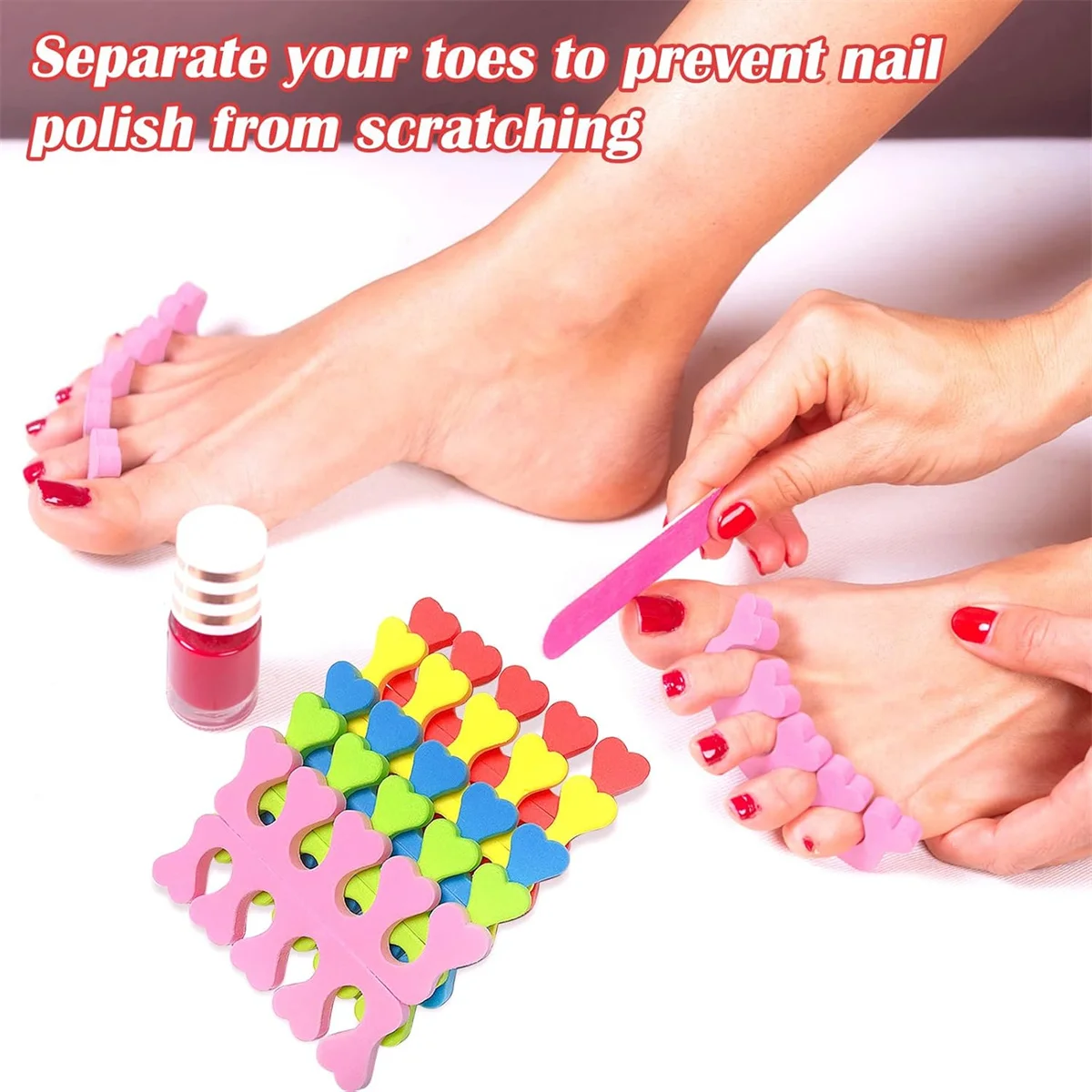 100pcs/50pairs sponge toe finger separator manicure set Toe splitte for nail polish enhancement painting and polishing tools