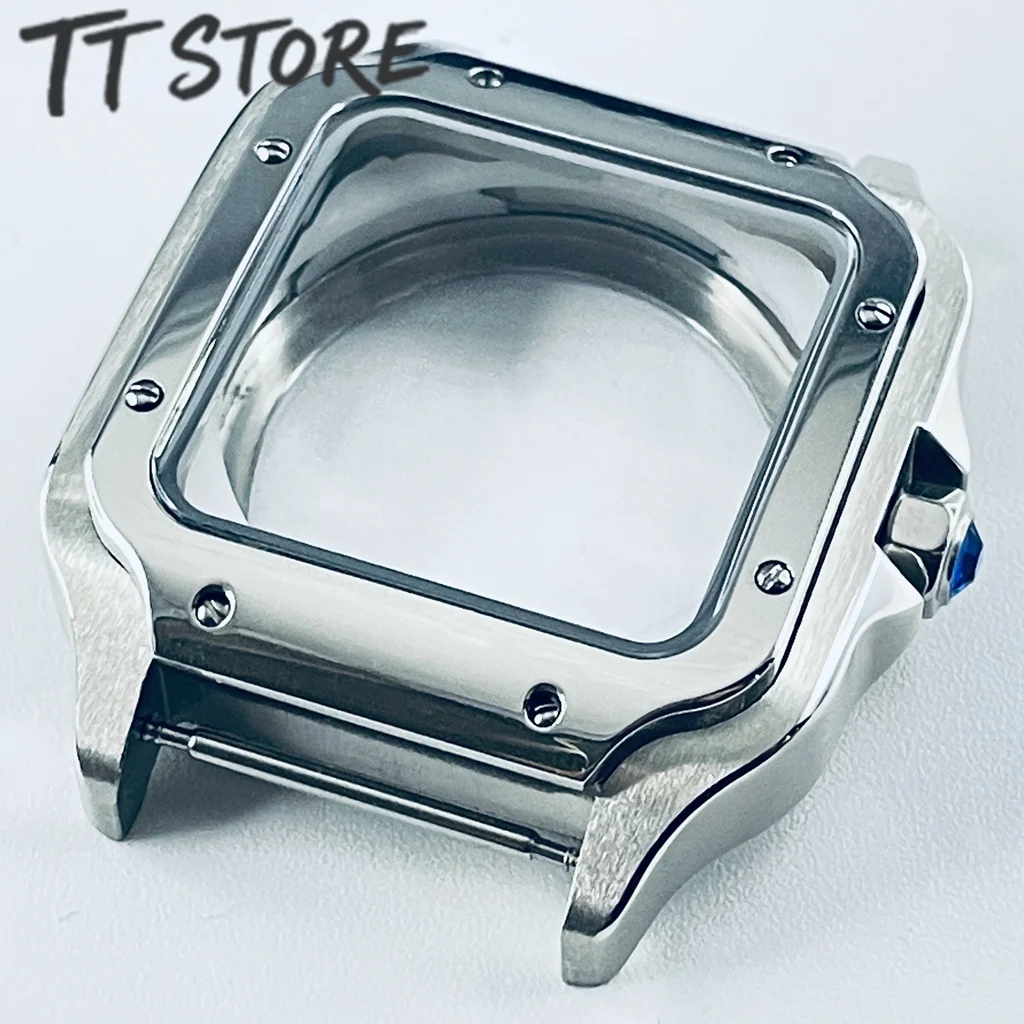 Premium 38mm Square Stainless Steel Watch Case - Santos Style Modification Parts