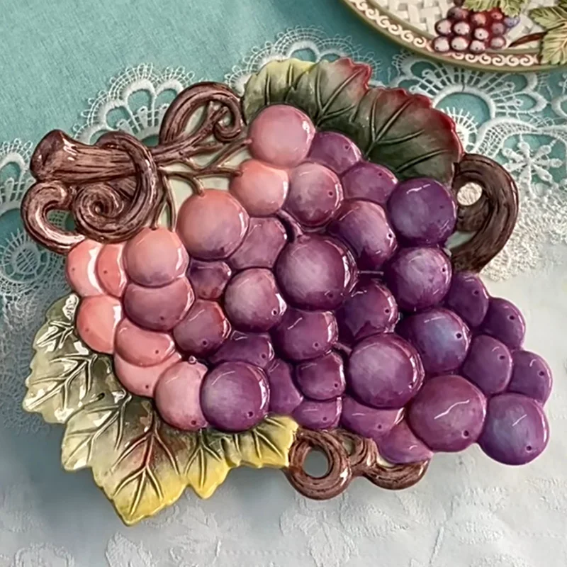 CeramicgrapeleafshapedfruitholdercandyplateHomeendtabletable
