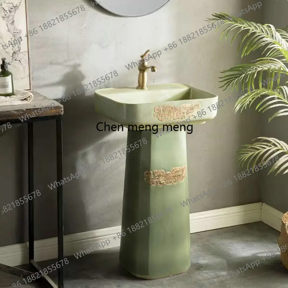 อ่างล้างหน้าเซรามิกแบบตั้งพื้นทรงสี่เหลี่ยม 12 ลิตร สำหรับห้องน้ำ สวน อ่างล้างจานในครัว ขายดี 1