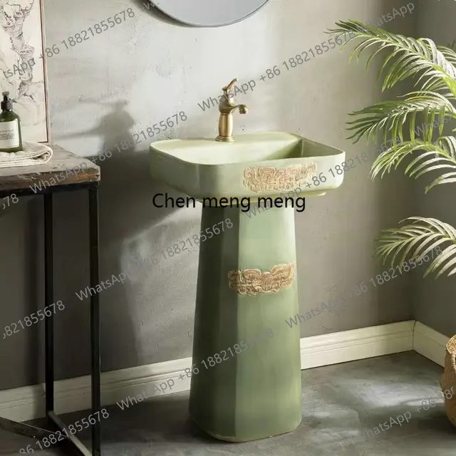   อ่างล้างหน้าเซรามิกแบบตั้งพื้นทรงสี่เหลี่ยม 12 ลิตร สำหรับห้องน้ำ สวน อ่างล้างจานในครัว ขายดี 1