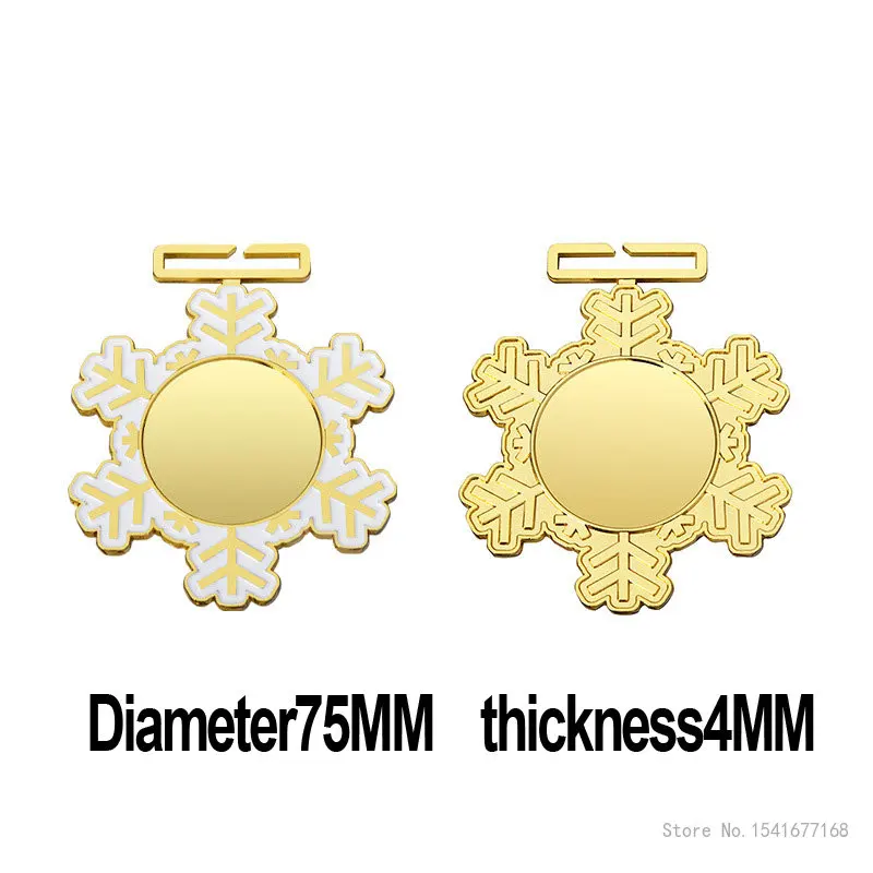 Winter Games Snowflake Medal, Figure Skating, Single and Double Board, Roller Skating, Metal Paint, Snowflake Shape Medal, 10Pcs