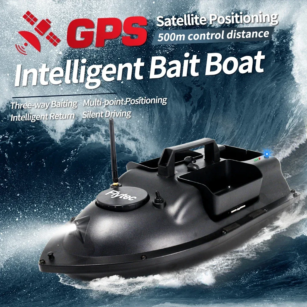 V010 RC Fishing Boat GPS Sonar Fish Finder 2.4Ghz 500M Fixed Speed Cruise 3 Hoppers 2KG Loading Remote Control Bait Boat