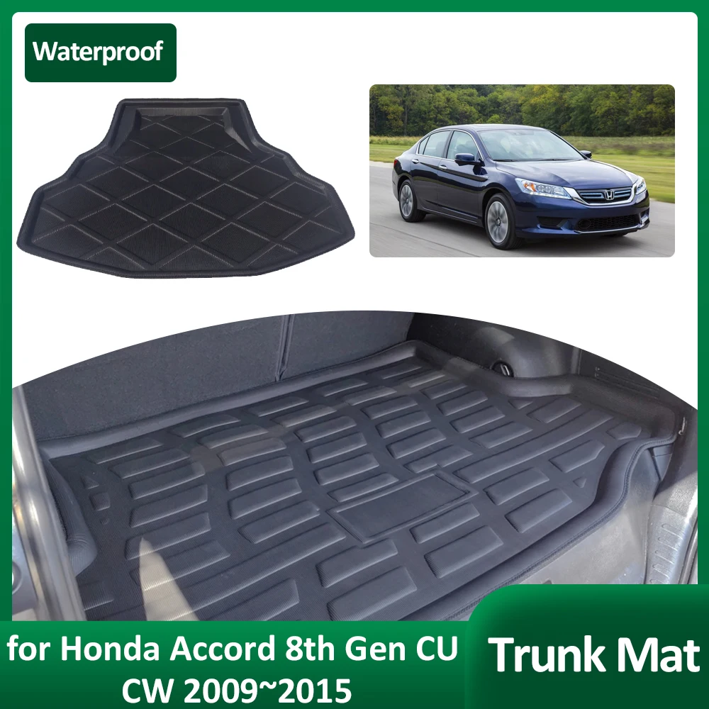 

Car Trunk Mat for Honda Accord 8th Gen CU CW 2009~2015 2010 Luggage Rug Tray Waterproof Cargo Boot Pad Liner Cover Accessories