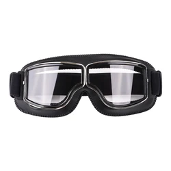 Heritage Cruiser Leather Goggles - Vintage Style for Motorcycle Enthusiasts (Transparent lens)