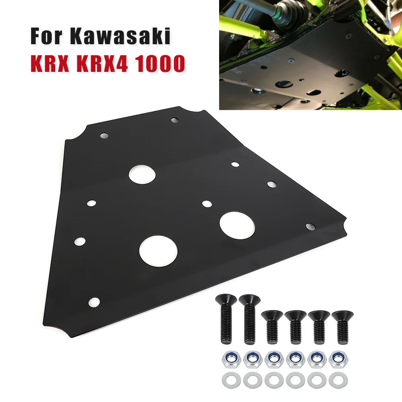 For Kawasaki KRX KRX4 1000 Metal Chassis Protector Plate Bolt On Transmission Skid Plate Upgrade Parts