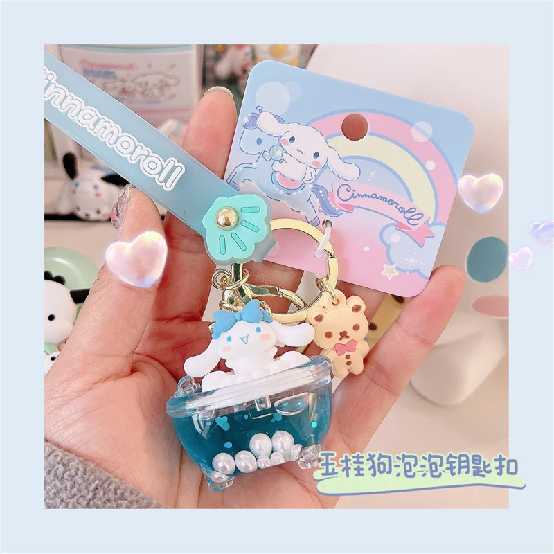 

Kawaii Keychain Anime Cartoon Cinnamoroll Action Figure Dolls Toys Cute Pendant Dolls Car Key Ring Girl&Child Gifts