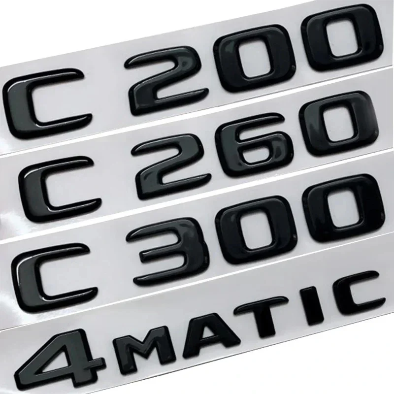 

3D ABS черные буквы в багажник автомобиля для Mercedes Benz C200 C220 C250 C300 4matic W205 W206 W204 эмблема логотип значок наклейка аксессуары