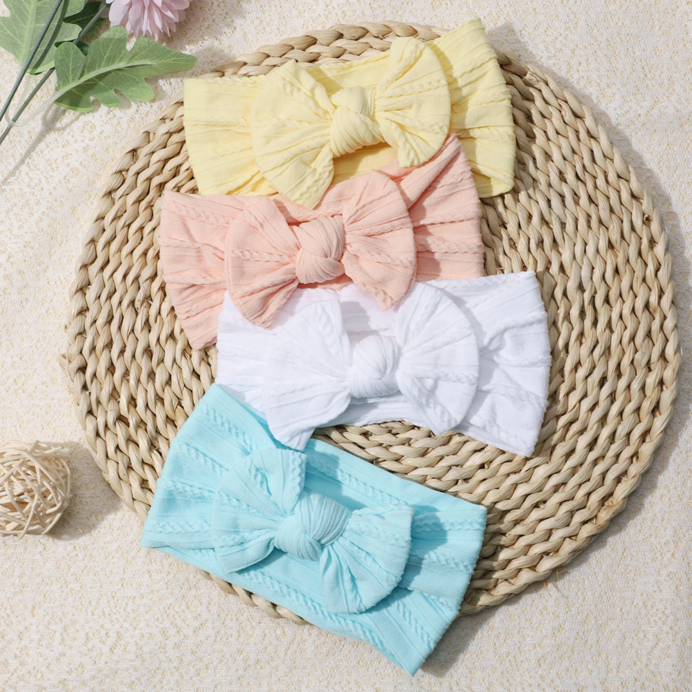 3Pcs/Set Cute Bowknot Baby Headband Turban Soft Elastic Baby Girls Hairband Newborn Hair Band Headwear Baby Hair Accessories 2