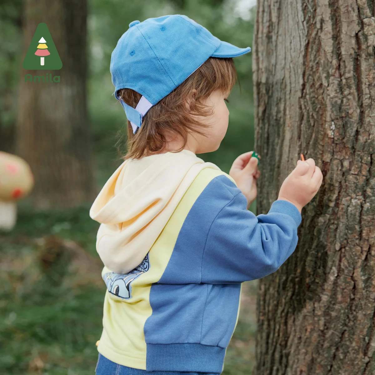 Amila Baby Boys Hoodies Spring New Cute Cartoon Fashion Spliced Cotton Outwear Tops Casual Loose Children Sweatshirts