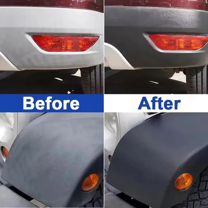 Car Plastic Restorer Coating Long-Lasting Protect Repair Whitening Black Shine Plastic Trim & Rubber Care Shiny And Darker 2