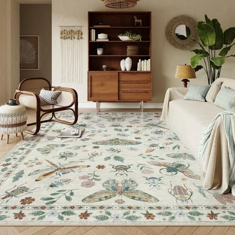 Insect Living Room Carpet Machine Washable Non-slip Retro Bedroom Rug Large Area Home Cloakroom Coffee Table Mats Ковер Tapis 러그