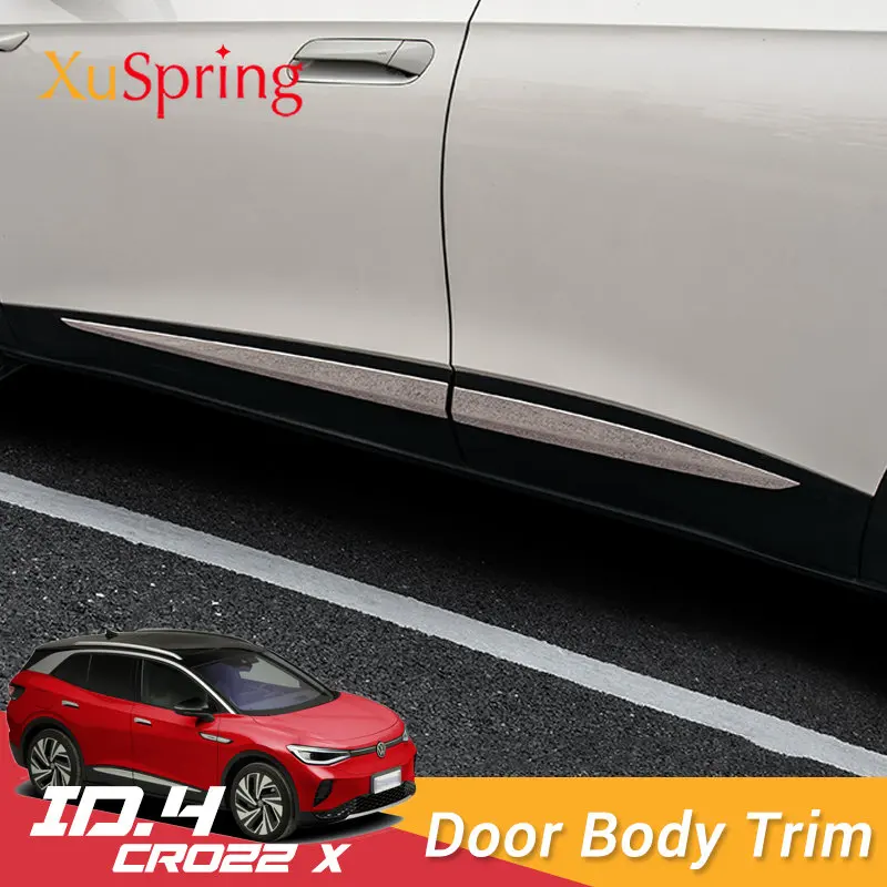 

Car Door Body Sill Side Protector Trim For VW ID.4 ID4 X PRO GTX Crozz 2021 2022 2023 Cover Strips Decoration Garnish Styling