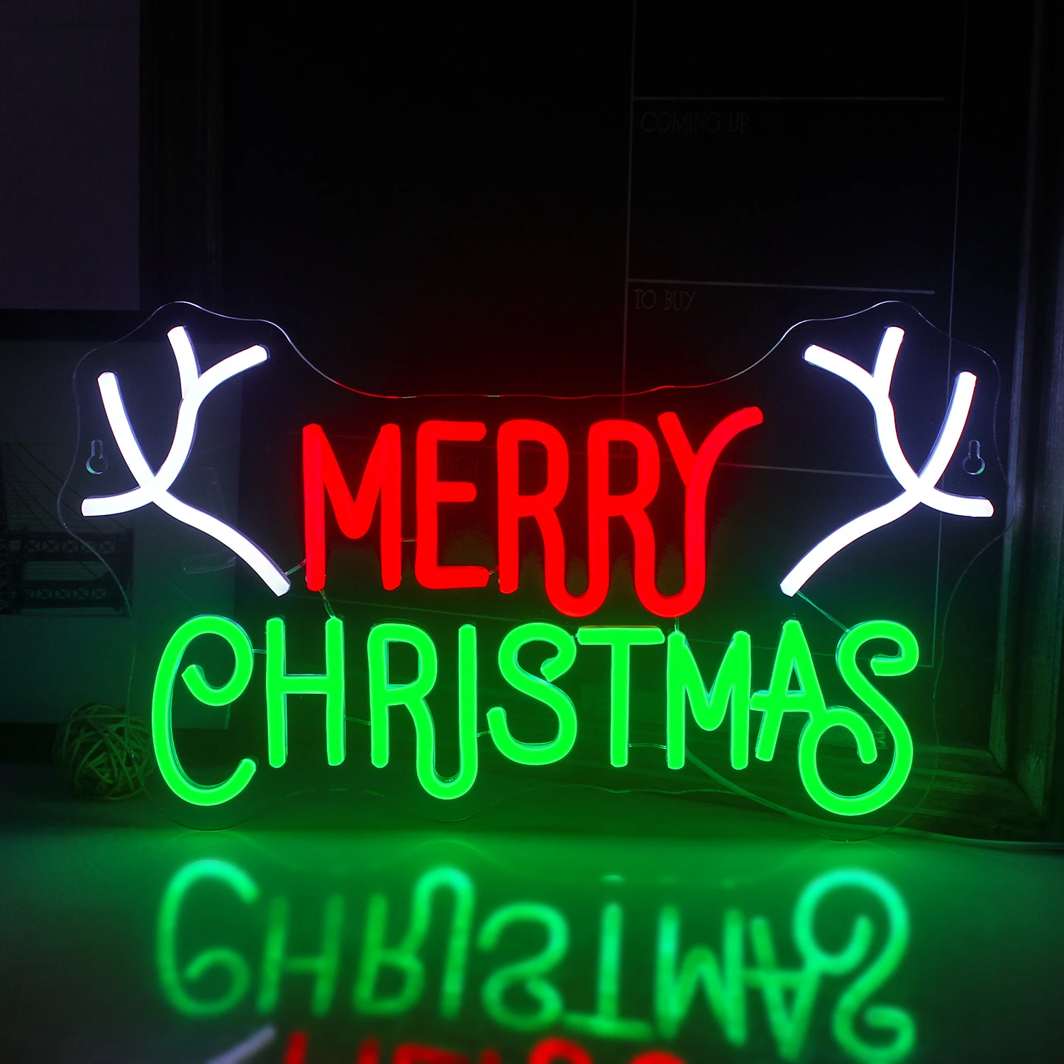Elk Horn Merry Christmas Neon Led Sign USB Powered Wall Decor Lamp Art Room Decoration For Home Party Bedroom Bar Club Xmas Gift