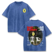 T-shirt vintage délavé Bad Bunny Debi Tirar Mas Fotos DTMF 2025 Album Hip Hop Tee Homme Femme Oversize 2026 Été Streetwear 6
