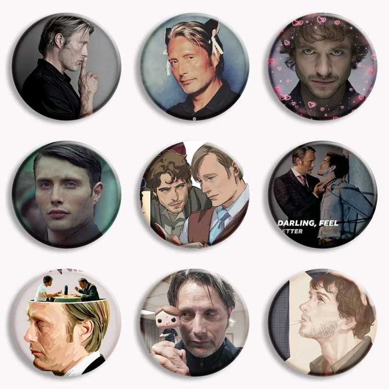 

Hannibal Tv Show Mads Mikkelsen красивая кнопка повара булавка Забавный мем брошь значки сумка Декор Аксессуары Поклонники коллекционный подарок