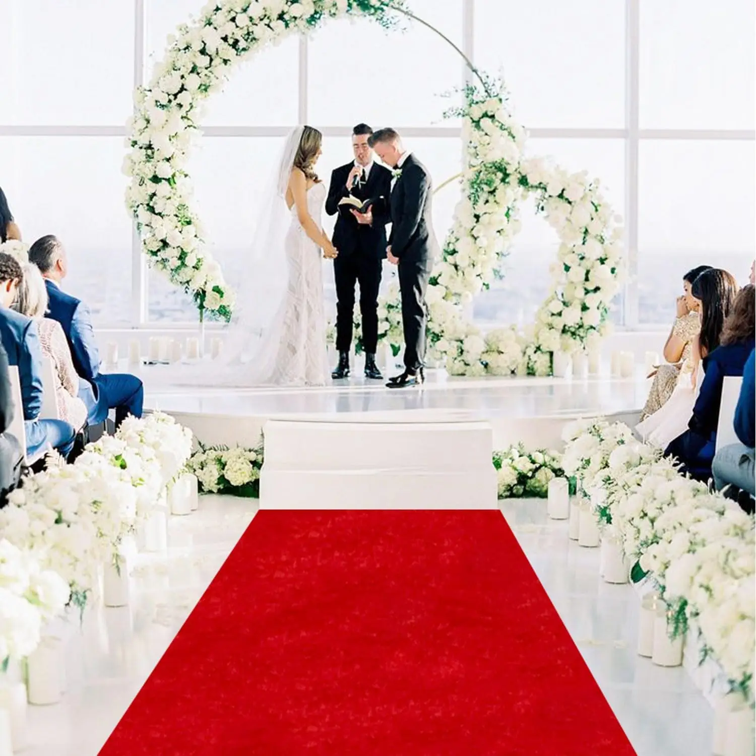 Red Carpet Wedding Stage Stairs Wedding Terrace Exhibition Large Release Conference Outdoor Corridor Running Carpet