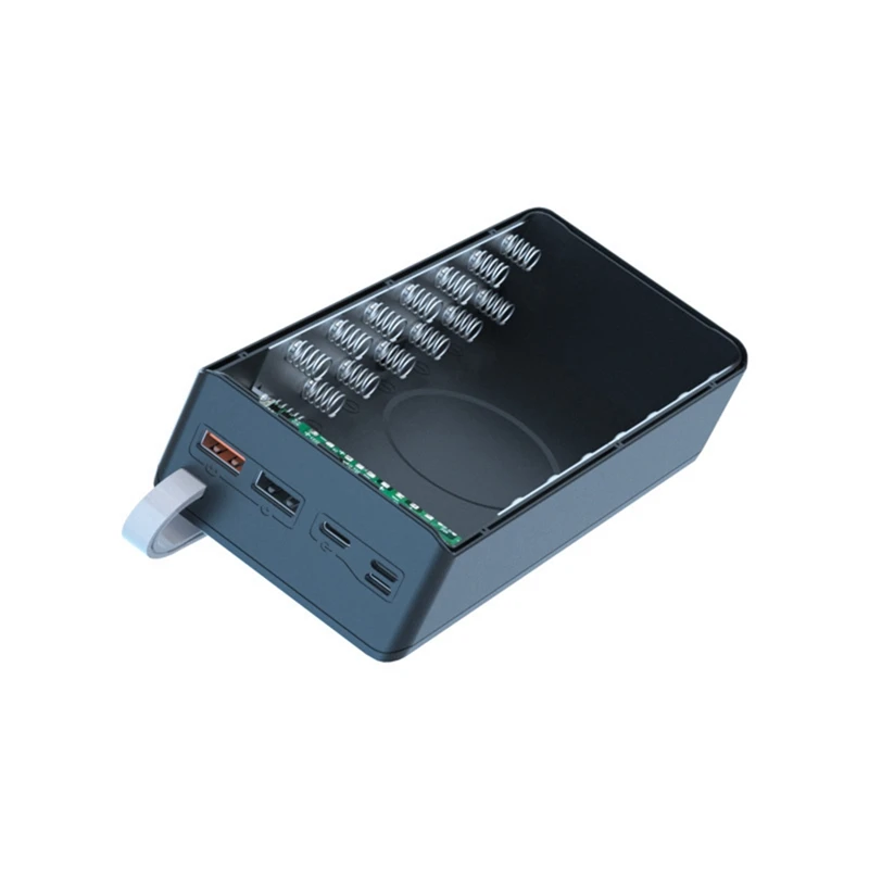 스마트 폰 충전용 분리형 배터리 뱅크 케이스, USB 배터리 충전 보관함, LED 조명 포함, 14X18650