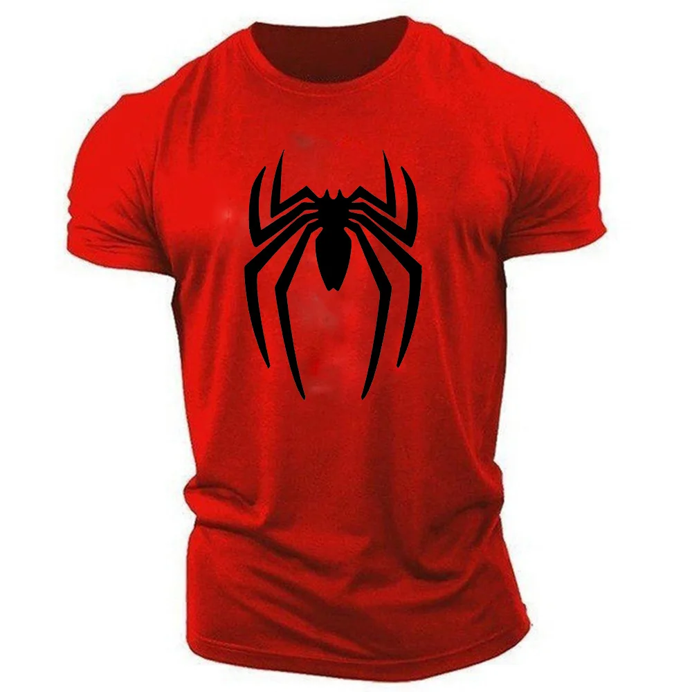 

Camiseta deportiva informal para hombre, camisa de манга corta с cuello redondo y estampado de araña en