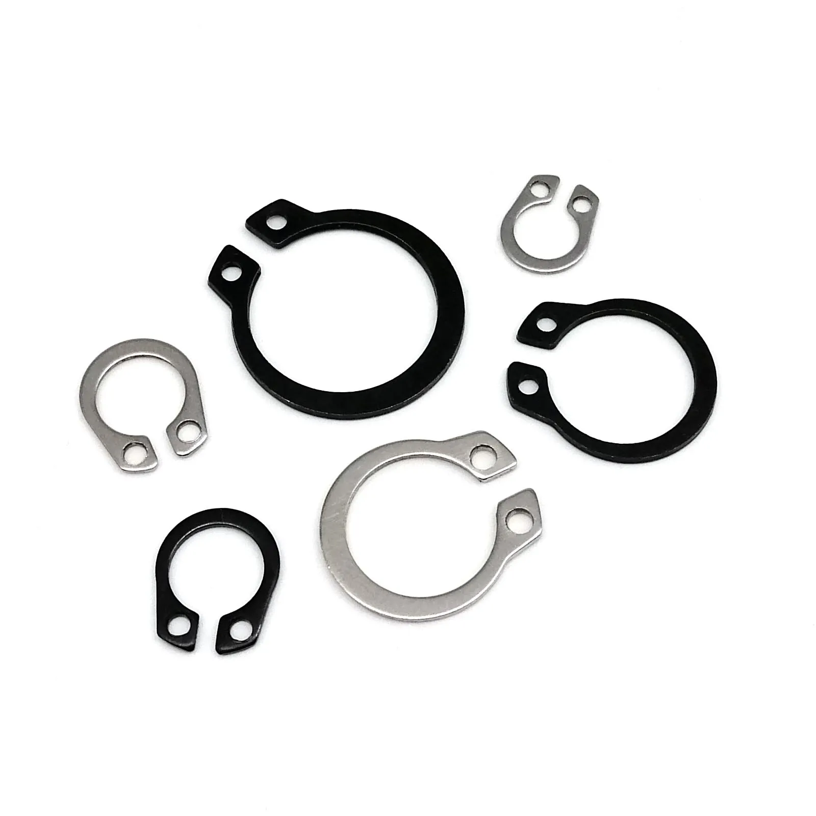 1 Set Mix M5 to M20 Assortment Kit Shaft Bearing Retaining Clip Snap Ring C Type External Circlip Stainless Steel Black 65mn retaining clip