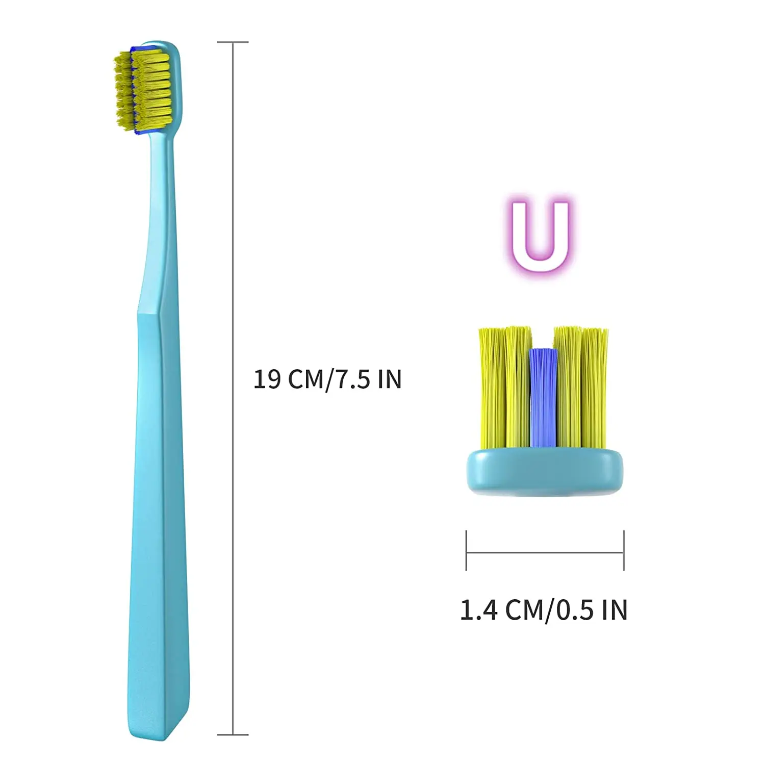 1/2 Pcs Orthodontic Toothbrush 2 Color For Braces U-Shaped Soft Bristle With Head Cover Free Interdental Brushes soft toothbrush manual toothbrush