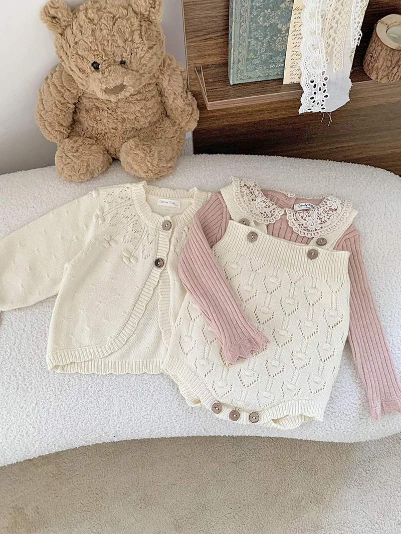 Baby Girls Knit Sweater Bodysuit Outfit