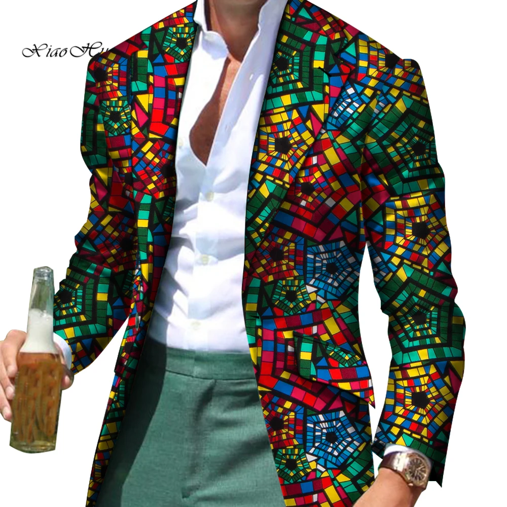 African Men Clothes Smart Causal Slim Fit Fancy Suit Blazer Jackets Formal Coat Business Dashiki Party Wedding WYN530