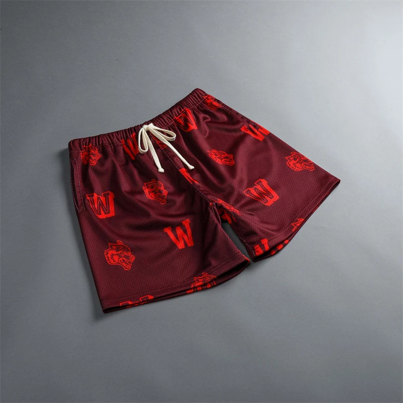 Hawaiian Beach Casual Men's Shorts Mesh Quick Dried Quarters Jogger Exercise Fitness Fashion Sports Pants